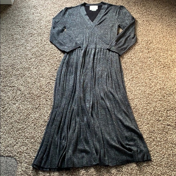 Kate Spade Dresses | Kate Spade Metallic Wrap Sweater Dress | Color: Black/Silver | Size: Xs | Brandibrands's Closet